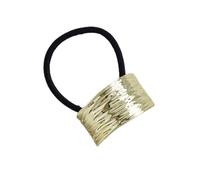 Metal Ponytail Cuff Hair Tie - Fashionable Gold Elastic Wrap | Sleek Geometric Hair Band for Women & Girls | Ideal for Casual, Office, Events, Gifting, Secure Stylish Pony Tails