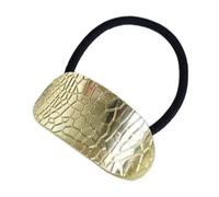 Metal Ponytail Cuff Hair Tie - Fashionable Gold Elastic Wrap | Sleek Geometric Hair Band for Women & Girls | Ideal for Casual, Office, Events, Gifting, Secure Stylish Pony Tails