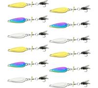 Metal Propeller Fishing Lure for Catching Fish, Fish Bait Freshwater, Fly Spinning Propeller Metal Sequin Soft Bait for All Kinds of Fish (Mix*12,3Grams)