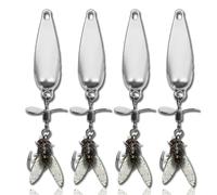 Metal Propeller Fishing Lure for Catching Fish,Fish Bait Freshwater,Fly Spinning Propeller Metal Sequin Soft Bait,Comes with Scent (Silver,5.5g)