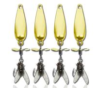 Metal Propeller Fishing Lure for Catching Fish,Fish Bait Freshwater,Fly Spinning Propeller Metal Sequin Soft Bait,Comes with Scent (Gold,5.5g)