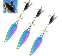 Metal Propeller Fishing Lure for Catching Fish, Fish Bait Freshwater, Fly Spinning Propeller Metal Sequin Soft Bait for All Kinds of Fish (Colorful*3,3Grams)