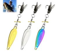 Metal Propeller Fishing Lure for Catching Fish, Fish Bait Freshwater, Fly Spinning Propeller Metal Sequin Soft Bait for All Kinds of Fish (Mix,4.5Grams)
