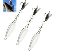 Metal Propeller Fishing Lure for Catching Fish, Fish Bait Freshwater, Fly Spinning Propeller Metal Sequin Soft Bait for All Kinds of Fish (Silver*3,5.5Grams)