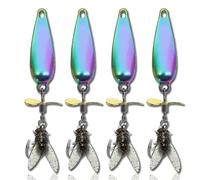 Metal Propeller Fishing Lure for Catching Fish,Fish Bait Freshwater,Fly Spinning Propeller Metal Sequin Soft Bait,Comes with Scent (Colorful,3g)