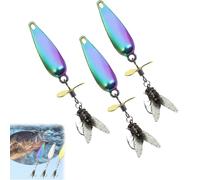 Metal Propeller Fishing Lure for Catching Fish, Fish Bait Freshwater, Spinning Propellers Metals Sequins Soft Bait with Floating Rotating Tails (Colour*3,5.5g)