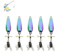 Metal Propeller Fishing Lure for Catching Fish, Fly Spinning Propeller Metal Sequin Soft Bait For, Long Cast Sequins Propellers Fishing Lure, for All Kinds of Fishs (4.5g Colorful 5pc)