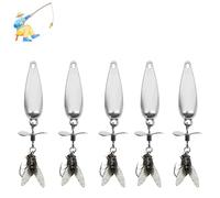 Metal Propeller Fishing Lure for Catching Fish, Fly Spinning Propeller Metal Sequin Soft Bait For, Long Cast Sequins Propellers Fishing Lure, for All Kinds of Fishs (4.5g Silver 5pc)