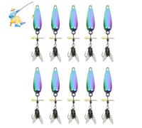 Metal Propeller Fishing Lure for Catching Fish, Fly Spinning Propeller Metal Sequin Soft Bait For, Long Cast Sequins Propellers Fishing Lure, for All Kinds of Fishs (5.5g Colorful 10pc)