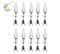 Metal Propeller Fishing Lure for Catching Fish, Fly Spinning Propeller Metal Sequin Soft Bait For, Long Cast Sequins Propellers Fishing Lure, for All Kinds of Fishs (5.5g Silver 10pc)