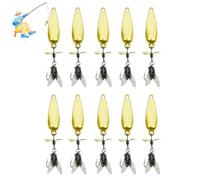 Metal Propeller Fishing Lure for Catching Fish, Fly Spinning Propeller Metal Sequin Soft Bait For, Long Cast Sequins Propellers Fishing Lure, for All Kinds of Fishs (4.5g Gold 10pc)