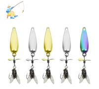 Metal Propeller Fishing Lure for Catching Fish, Fly Spinning Propeller Metal Sequin Soft Bait For, Long Cast Sequins Propellers Fishing Lure, for All Kinds of Fishs (3g Combination 5pc)