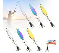Metal Propeller Fishing Lure For Catching Fish, Fly Spinning Propeller Metal Sequins Soft Bait, 3D Bionic Swimming Bait, For All Kinds of Fish (A+M+L)