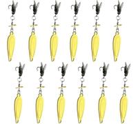Metal Propeller Fishing Lure for Catching Fish, High-Vibration Flash Attracto, Spinnerbait 3D Eyes Bait with Propeller for All Kinds of Fish (12PCS Gold,4.5g)