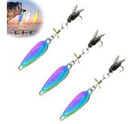 Metal Propeller Fishing Lure for Catching Fish, High-Vibration Flash Attracto, Spinnerbait 3D Eyes Bait with Propeller for All Kinds of Fish (3PCS Colorful,5.5g)