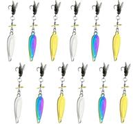 Metal Propeller Fishing Lure for Catching Fish, High-Vibration Flash Attracto, Spinnerbait 3D Eyes Bait with Propeller for All Kinds of Fish (12PCS Mix,3g)