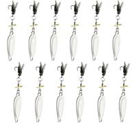 Metal Propeller Fishing Lure for Catching Fish, High-Vibration Flash Attracto, Spinnerbait 3D Eyes Bait with Propeller for All Kinds of Fish (12PCS Silver,4.5g)