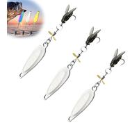 Metal Propeller Fishing Lure for Catching Fish, High-Vibration Flash Attracto, Spinnerbait 3D Eyes Bait with Propeller for All Kinds of Fish (3PCSSilver,4.5g)