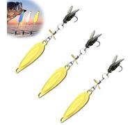 Metal Propeller Fishing Lure for Catching Fish, High-Vibration Flash Attracto, Spinnerbait 3D Eyes Bait with Propeller for All Kinds of Fish (3PCSGold,3g)
