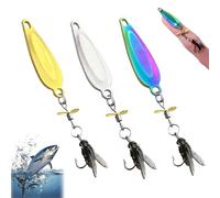 Metal Propeller Fishing Lure for Catching Fish, Metal Fly False Bait Hook, Spinnerbait 3D Swimming with Propeller Tail, High-Vibration Flash Attracto (3pcs Mix,L-5.5g)