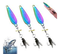 Metal Propeller Fishing Lure for Catching Fish, Metal Fly False Bait Hook, Spinnerbait 3D Swimming with Propeller Tail, High-Vibration Flash Attracto (3pcs Colorful,L-5.5g)
