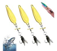 Metal Propeller Fishing Lure for Catching Fish, Metal Fly False Bait Hook, Spinnerbait 3D Swimming with Propeller Tail, High-Vibration Flash Attracto (3pcs Gold,L-5.5g)