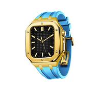 Metal Protective Cover Case With Silicone Strap Shockproof Bumper For Apple Watch Band 45mm 44mm