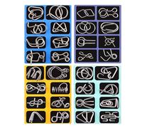 Metal Puzzle Set - Wire Puzzles, Alloy Unlock Interlock Chinese Ring Challenge, Brain Teaser Metal Puzzle Set | For Students Children Adults Home Party Game Night Classroom Kindergarten