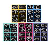Metal Puzzles Brain Teasers - 40-Piece Set, Metal Wire Puzzle Toy for Kids and Adults | IQTest Game, Cognitive Development, Party and Travel Entertainment, Birthday, Gift, Thinking Skills Challenge