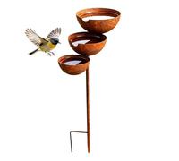 Metal Rain Collector Bird Bath Outdoor Garden Decor | Garden Water Catcher Bee Feeder for Yard Lawn Patio Porch Landscape Pathway Flower Bed Wild Hummingbird Butterfly