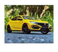 Metal Réplica Coche LCD 2020 1 18 Honda Civic Type R FK8 Alloy Car Model Japanese Sports Car Model Mini Modelo Vehicular(Yellow)