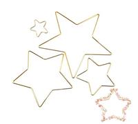 Metal Rings - Five-Pointed Star Ornaments, Christmas Pentagram, Heart Craft, Dream Catcher Supplies for Holiday, Home, Art Projects, Wreath Making, School Activity, 1.96 Inches