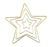 Metal Rings for Crafts, Christmas Pentagram Heart Dream Catcher Supplies, 4 piezas Gold Moon Ornaments for Holiday Home Art Project Wreath School Activity Adult Child