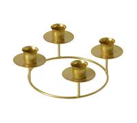 Metal Round Display Stand - Gold Candlestick Holders For Kitchen Living Room | Advent Wreath Ring Candle Stand Table Decor For Bedroom Farmhouse Restaurant Christmas Party Wedding