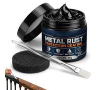 Metal Rust Protection Black Repair Paste with Brush and Sponge (1pc) | 2-in-1 Restoration & Beautification Quick-Dry Weatherproof Easy to Use for Railings Fences Furniture Tools Pipes & Frames