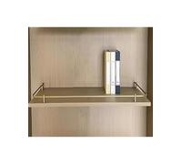 Metal Shelf Rail，Fall Prevention Magazine Rack Fence Set, Sturdy Shelf Rail Lip, Closet/Cupboard Front Wire Fences Guard Rod(Gold,70x40cm)