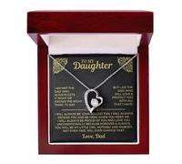 Metal Shines Collar con texto en inglés "I am the Dad who will love and protect you with all that I have para hija de papá". Regalo significativo para cumpleaños, graduación u ocasiones especiales