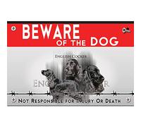Metal sign Beware of the dog English Cocker Spaniel