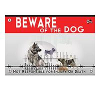Metal sign Beware of the dog Norwegian Elkhound