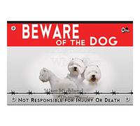 Metal sign Beware of the dog West Highland white terrier