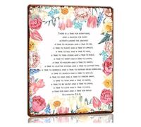 Metal Sign Ecclesiastes 3 1 8 for Everything There Is A Season Bible Verse Wall-Art Bedroom Rectangular Picture Decor Bathroom Decorative Posters for Kitchen Decorations