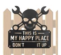 Metal Skull Sign, Patio Decor, Rustic Outdoor Wall Art with Strong Build, Portable Decorative Piece, Modern Style Sign with Design, Home Accessory for Porch, Lawn and Garage