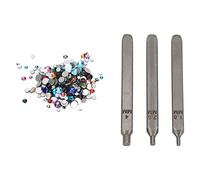Metal Stamping Punches en 3 Tamaños 1.8mm, 2.5mm y 4mm, con Recubrimiento Antióxido - Herramienta para Joyería DIY, Inserción de Rhinestones Coloridos, Ideal para Decoración