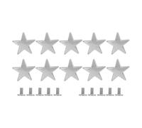 Metal Star Rivets Zinc Alloy High Glossy 20mm 5 Pointed Star Rivets with 7mm PH Screws for Leather Craft Clothing Shoes Jackets Belts Handbags 10 Pcs Christmas Gifts (Silver)