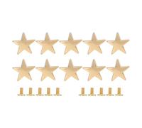 Metal Star Rivets Zinc Alloy High Glossy 20mm 5 Pointed Star Rivets with 7mm PH Screws for Leather Craft Clothing Shoes Jackets Belts Handbags 10 Pcs Christmas Gifts (Gold)
