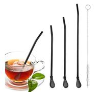 Metal Straws - 2 in 1 Food Grade Long with Cleaning Brush Filter | Stainless Steel Straw and Spoon for Tea Juice Cocktail Home Office Bar Camping Party Birthday Christmas