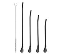 Metal Straws 2 in 1 Food Grade - Long with Cleaning Brush Filter Stainlesss | Stainless Steel Straw and Spoon for Tea Coffee Juice Cocktail | Home Office Bar Camping Party Birthday Christmas Metal Straws
