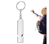 Metal Survival Whistle - High-Decibel Outdoor Signal, Aluminum Alloy -Tube Siren with Integrated Keyring, Piercing High-Frequency Safety Tool, Ideal for Camping Sports Hiking