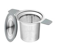 Metal Tea Infuser, Mugs Mesh Strainer, Large Capacity Basket Filter 5.43x2.87x2.2 inches, Tea Infuser with Handle and Lid, Ideal for Loose Leaf Brewing, Silicona
