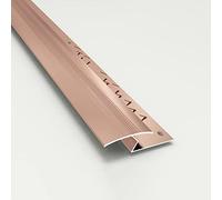 Metal Tile to Laminate Floor Seams Transition Strips,Rose Gold Floor Transition Strip for Bedroom Company, Threshold Edge Trim Strip(Rose Gold,125cm/49.2in)
